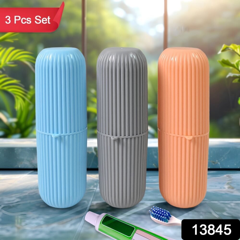 Travel Toothbrush Holder – 3 Pc Multicolor Kit | Konvex