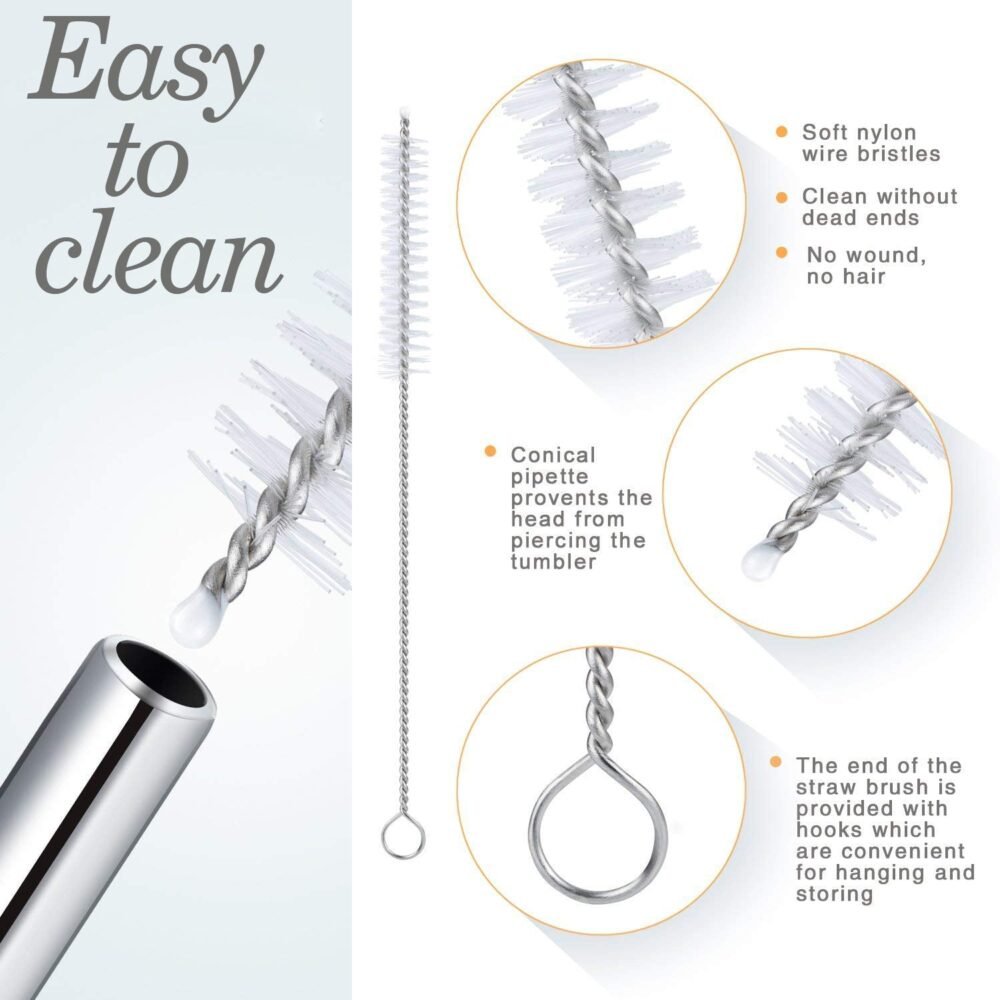 173306.jpg Stainless Steel Straws – Reusable Bent Set with Brush | Siplix