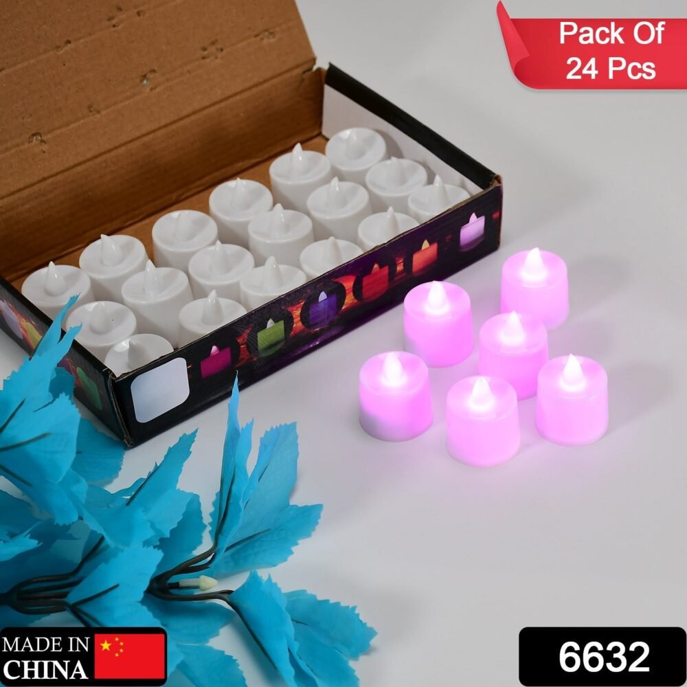 Pink Flameless LED Tealights – Safe Decorative Candles (24 Pcs) | Styleva
