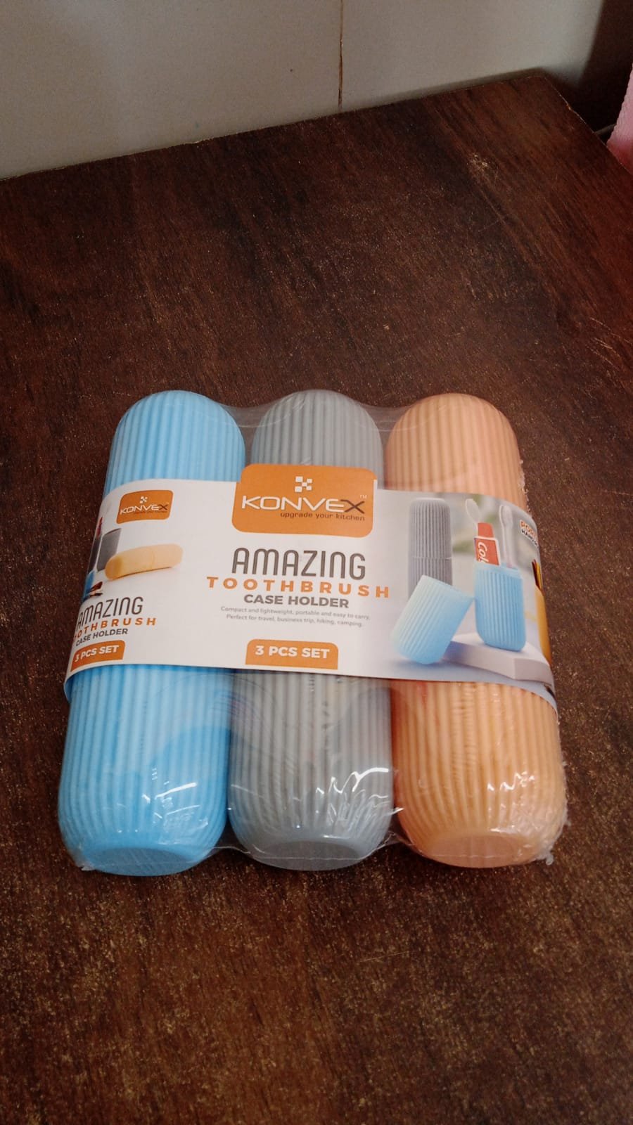 Travel Toothbrush Holder – 3 Pc Multicolor Kit | Konvex