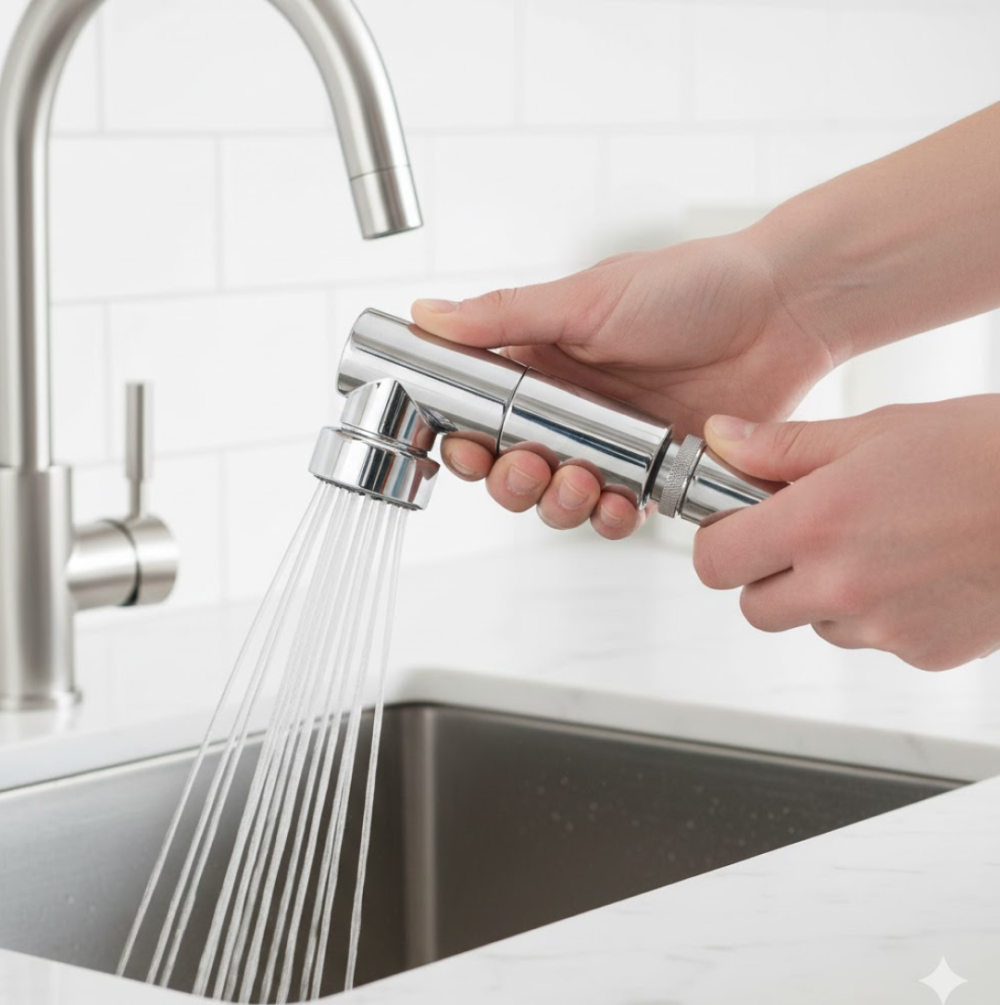Rotating Faucet Sprayer – 1080° Swivel & Dual Flow | Bathora