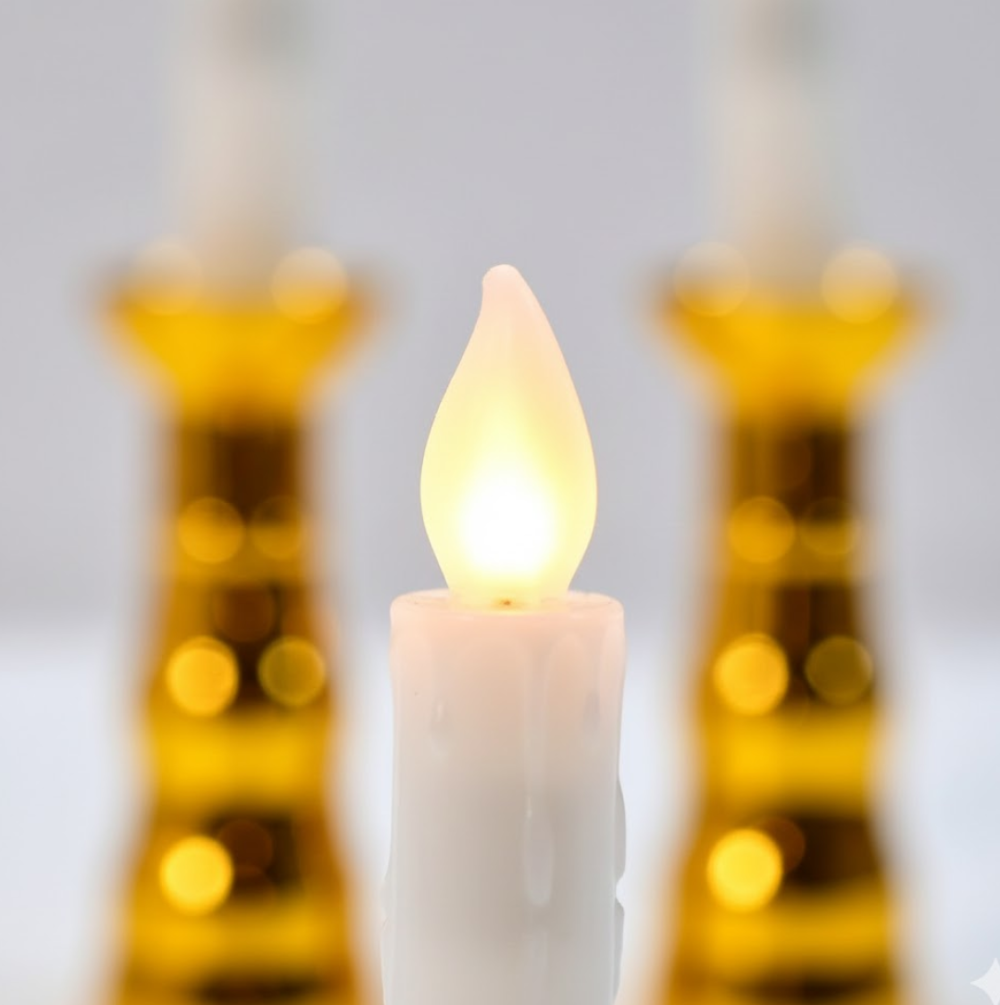 Flameless LED Candle Lights – Gold Base, Suction Cups | Styleva