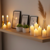 Flameless LED Candle Lights – Gold Base, Suction Cups | Styleva