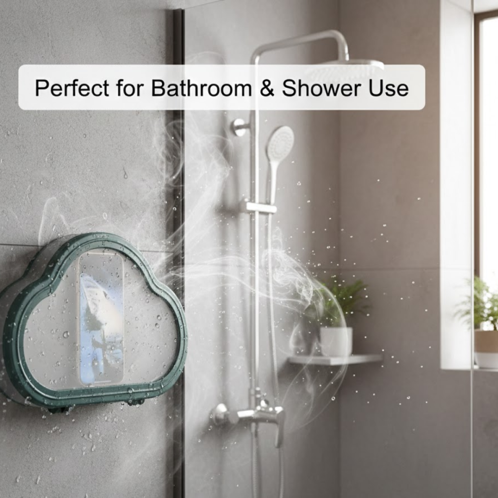 2092621853_5ed6d3e8-fdfb-4212-a83b-dd66dd937a2d.png Waterproof Phone Holder – Wall Mount for Shower & Kitchen | Phonixio