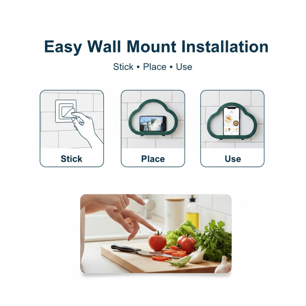 2092621855_5fbaccea-399f-4ab9-8c31-2539baaaec8b.png Waterproof Phone Holder – Wall Mount for Shower & Kitchen | Phonixio