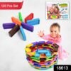 Wooden Domino Blocks – 120 Pcs Colorful Stacking Set | Aditi
