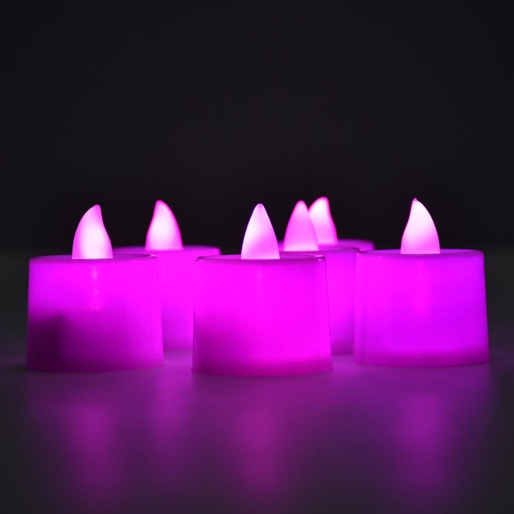 Pink Flameless LED Tealights – Safe Decorative Candles (24 Pcs) | Styleva
