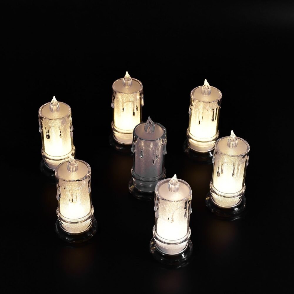 Melted Design Flameless Candles – Set of 12 for Diwali | Indo Glow