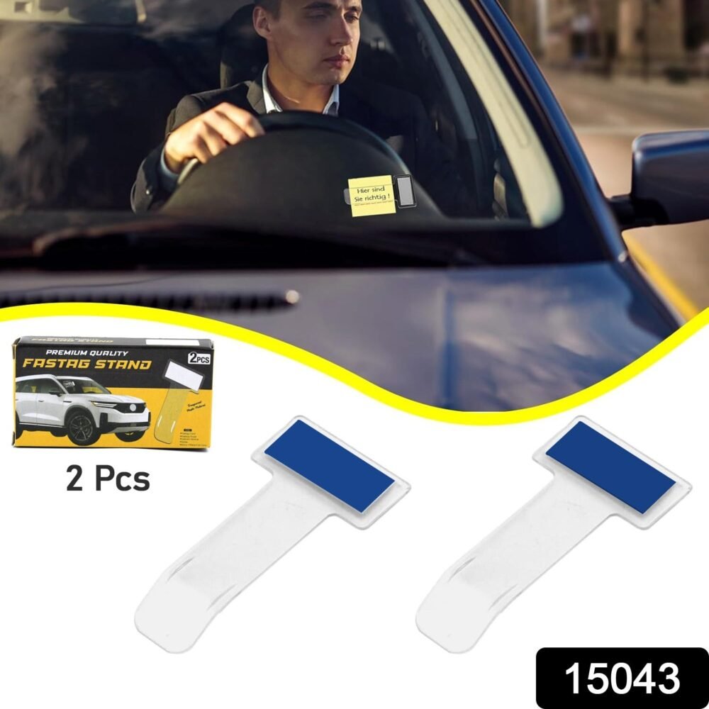 Fastag Holder for Car – Transparent Windscreen Card Stand (2 Pack) | Velvet Wheels