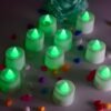 Green Flameless LED Tealights – Smokeless, Decorative | Styleva (Pack of 24)