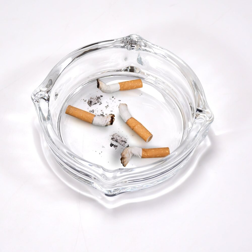 Crystal Glass Ashtray – Elegant Round Design for Home & Office | Styleva