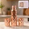 5aed5a53-cb61-4683-b3c1-dc89f94a411e.jpg Copper Water Bottle Set – Diamond Cut & 2 Glasses | Own Hydrate
