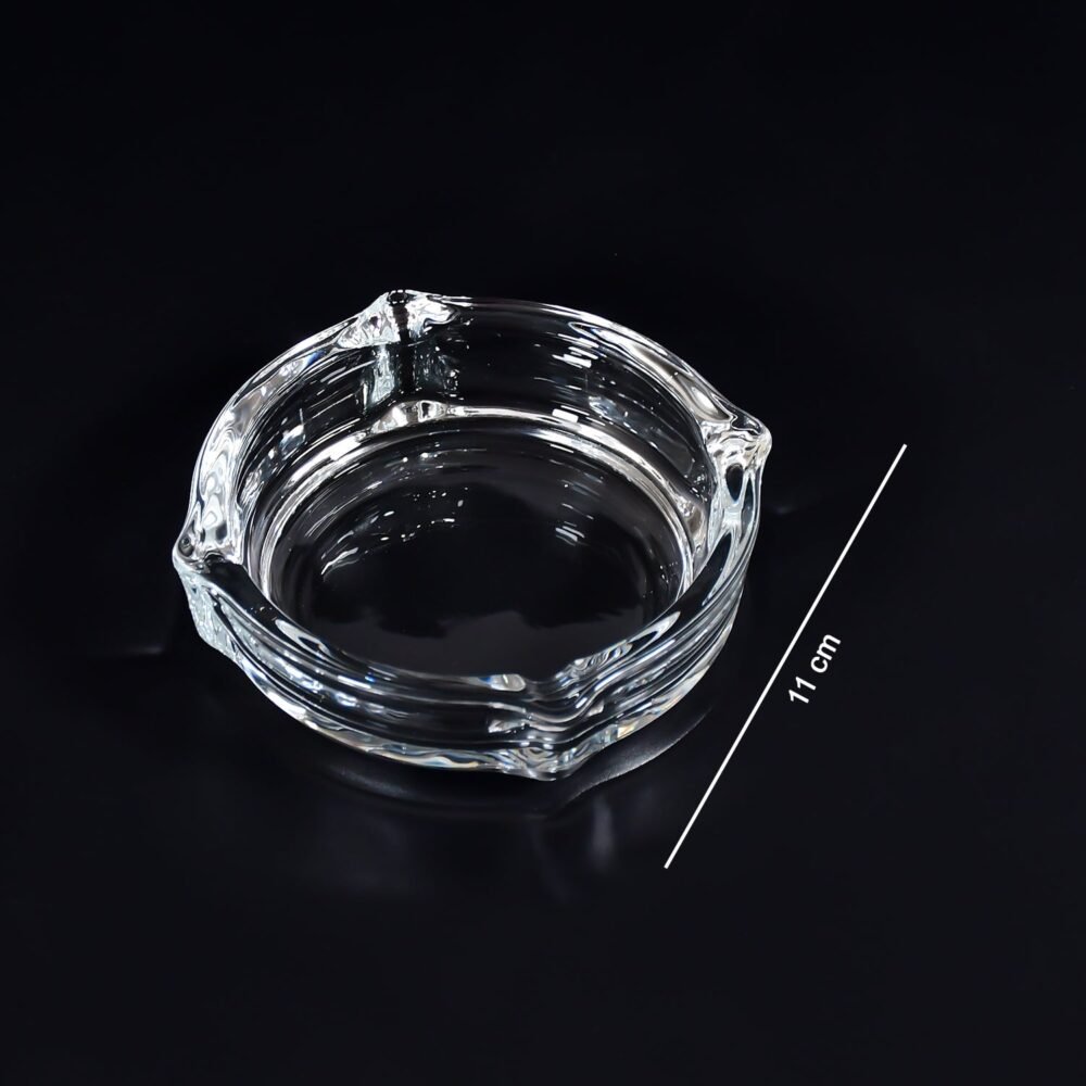 Crystal Glass Ashtray – Elegant Round Design for Home & Office | Styleva