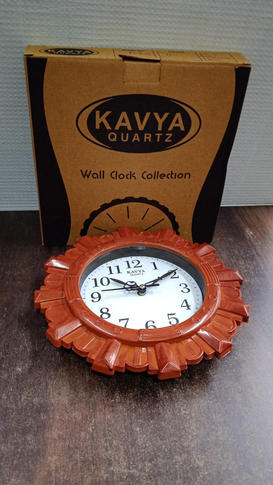 Wooden Look Wall Clock – Silent, Easy-Read for Home | VoltDesk