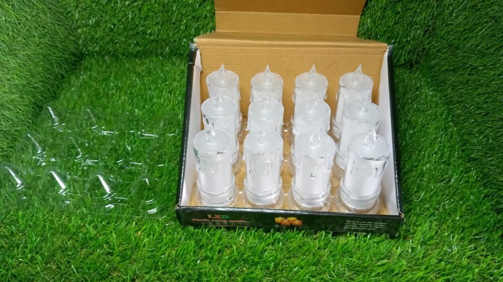 Melted Design Flameless Candles – Set of 12 for Diwali | Indo Glow