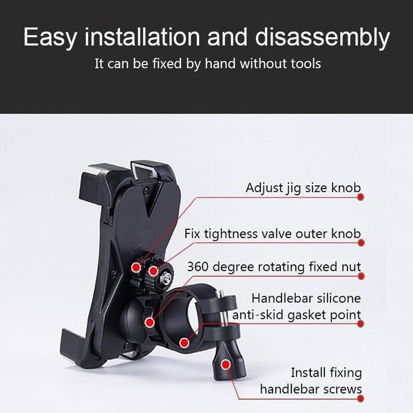 6_2626083e-4097-4442-ad35-a6124bff2313.jpg Bike Phone Holder – Anti-Shake 360° Rotation Mount | Gambit