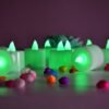 Green Flameless LED Tealights – Smokeless, Decorative | Styleva (Pack of 24)