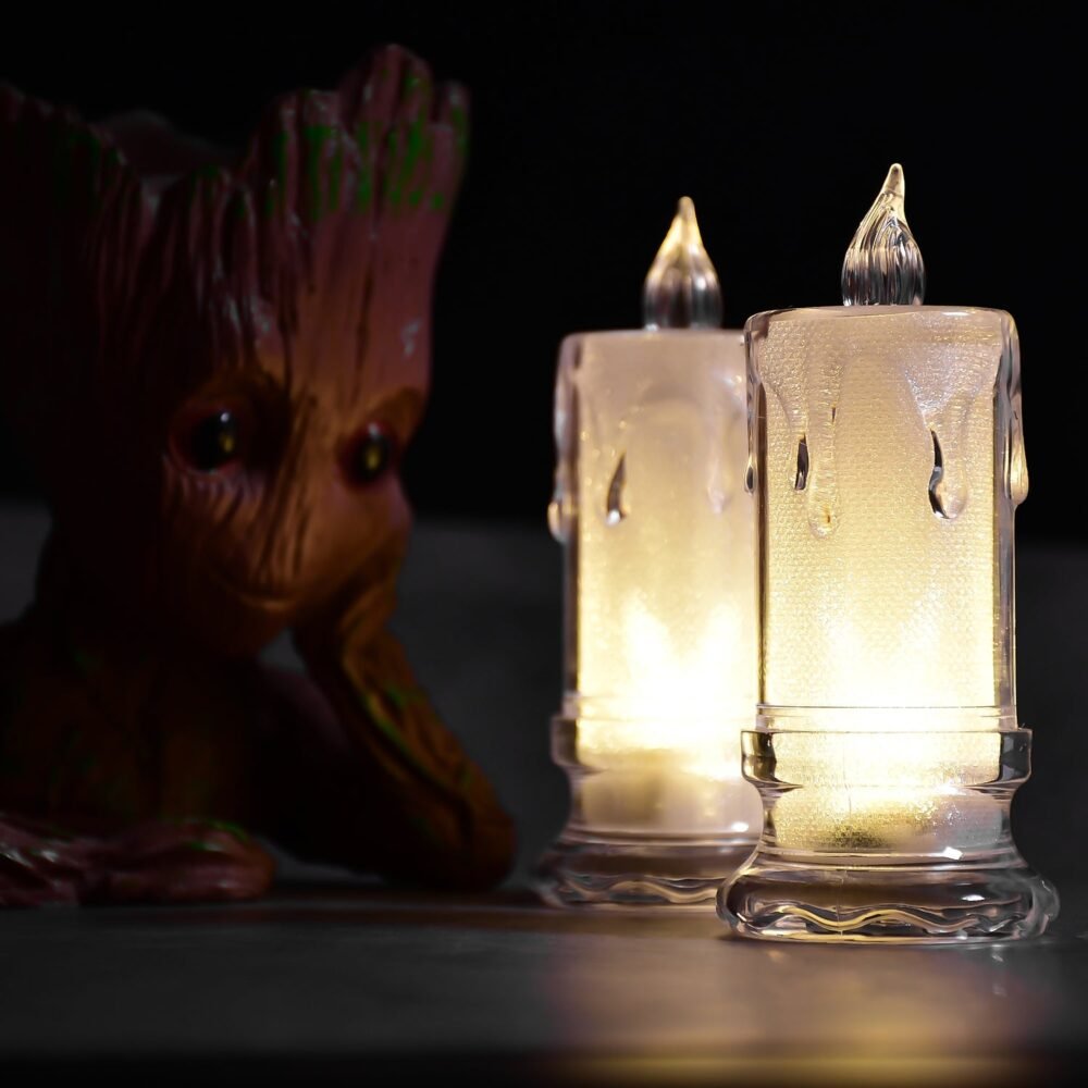 Melted Design Flameless Candles – Set of 12 for Diwali | Indo Glow