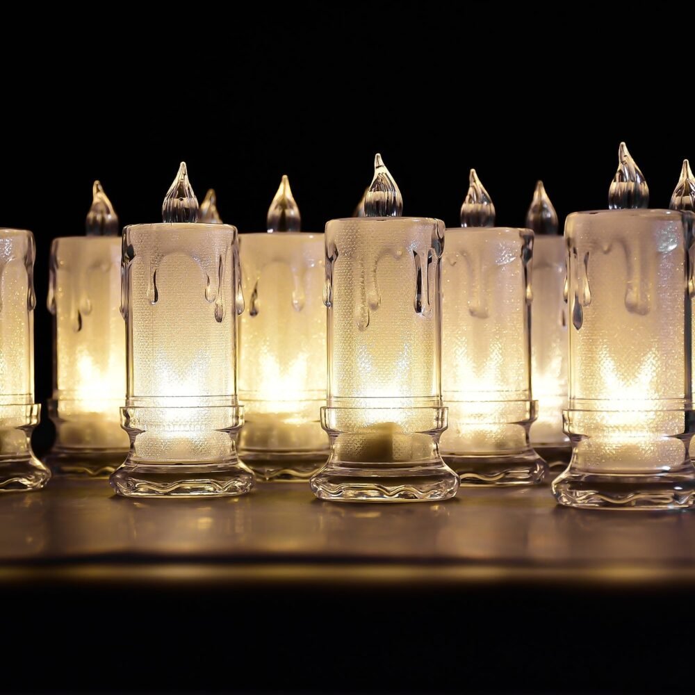 Melted Design Flameless Candles – Set of 12 for Diwali | Indo Glow