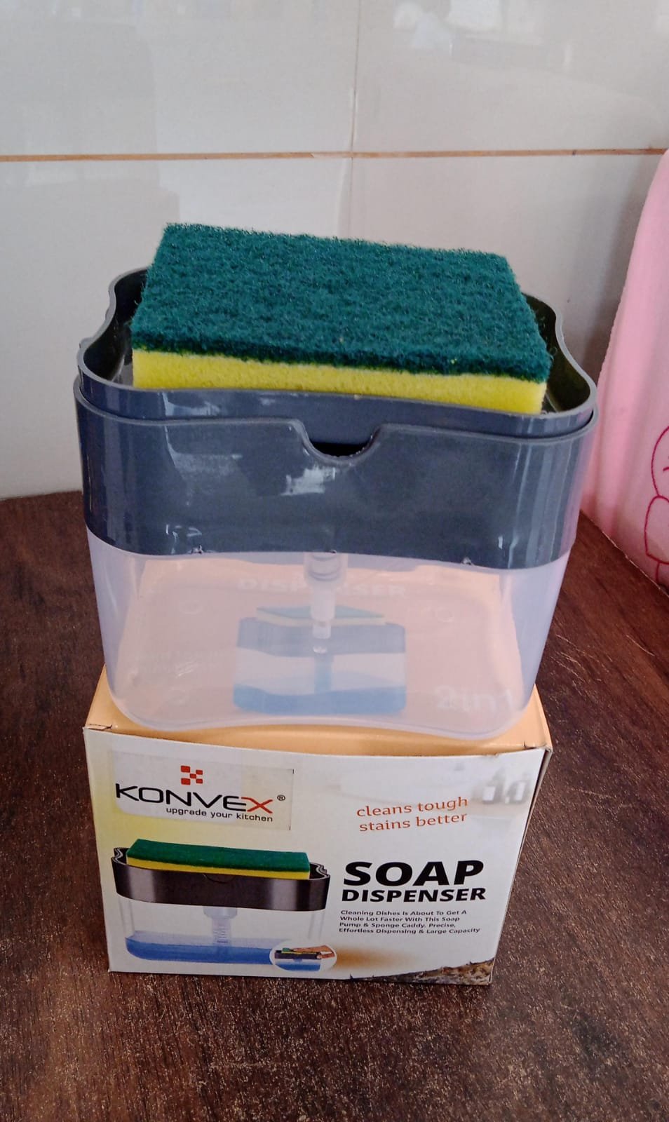 80d0e56c-5ee2-46b7-923c-7759f4e7e6a2.jpg 2-in-1 Soap Dispenser – Built-in Scrub Holder & Organiser | Konvex