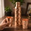 Glasses-Gift-Set-02.jpg Copper Water Bottle Set – Diamond Cut & 2 Glasses | Own Hydrate