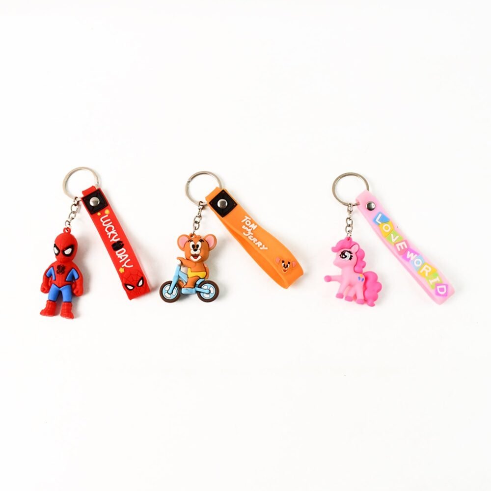 Keychains-05_abd921a0-cf0a-4b33-9320-e3d351232548.jpg Cartoon Silicone Keychain – Cute 3D Character Bag Charm for Kids | Styleva