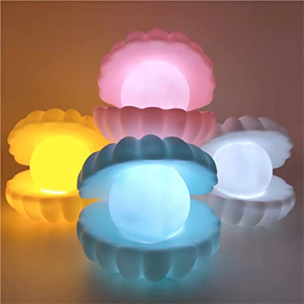 Pearl Shell Night Lamp – Elegant LED Decor | Indo Glow