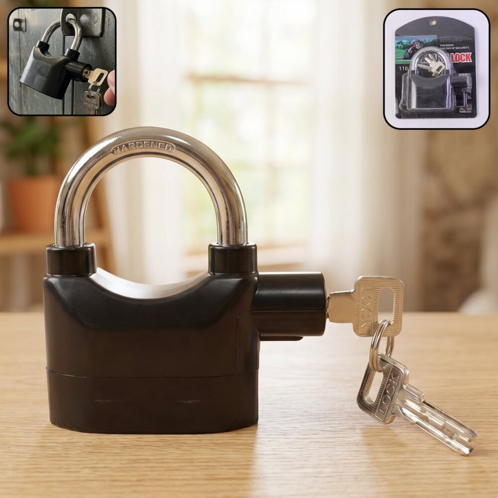 Security Alarm Padlock – Heavy Duty Anti-Theft Lock | Safora
