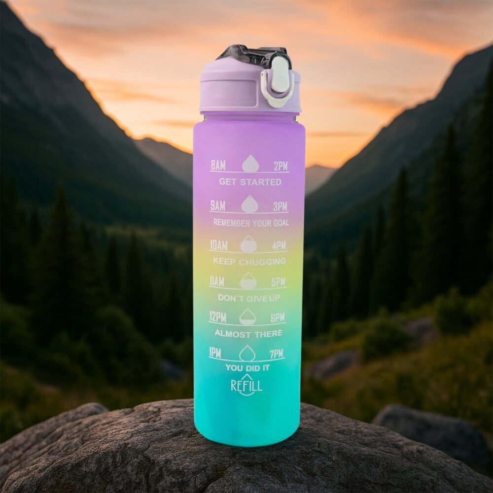 Rainbowbottle-03.jpg Motivational Water Bottle with Straw & Time Marker | Hydrozilla