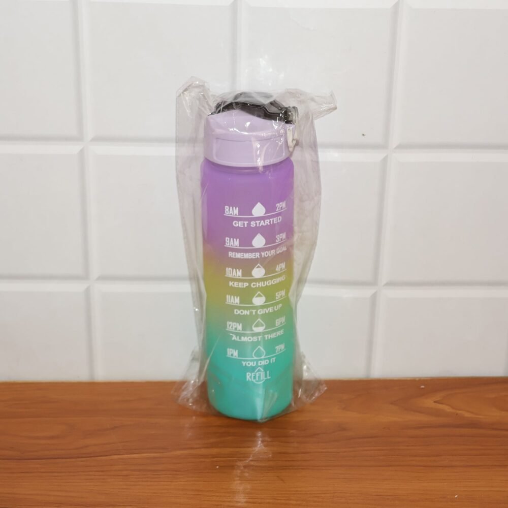Rainbowbottle-live.jpg Motivational Water Bottle with Straw & Time Marker | Hydrozilla