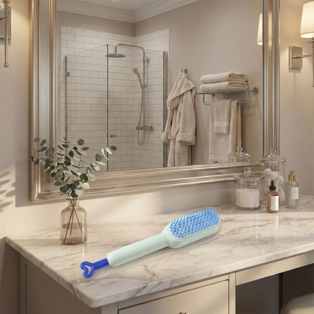 Self-Cleaning Hairbrush – Detangling Massage Comb | Velvet Wipe
