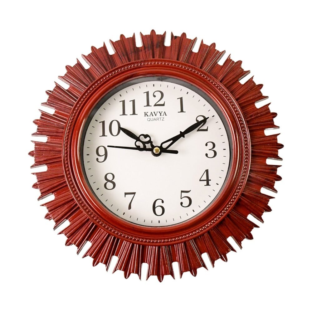 Wooden Look Wall Clock – Silent, Easy-Read for Home | VoltDesk