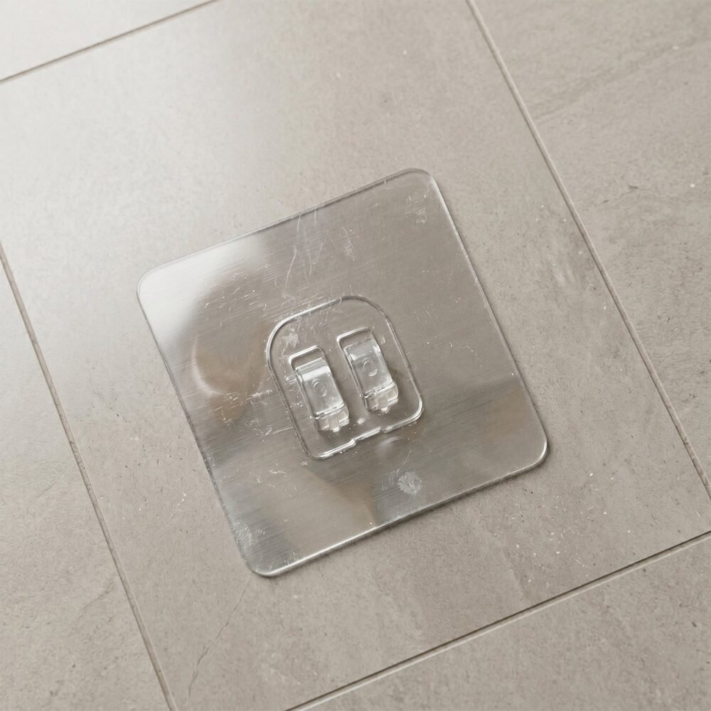 WallHookShelfSticker-06.jpg Adhesive Wall Hook – Transparent, Heavy Duty | GlimmerHome
