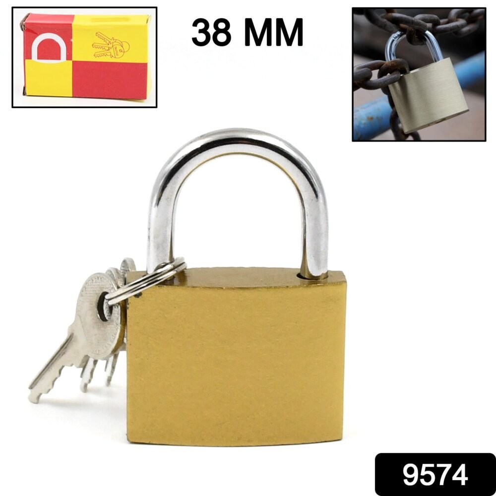 Solid Padlock 38mm – Durable Brass Body, 3 Keys | Safelix
