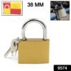 Solid Padlock 38mm – Durable Brass Body, 3 Keys | Safelix