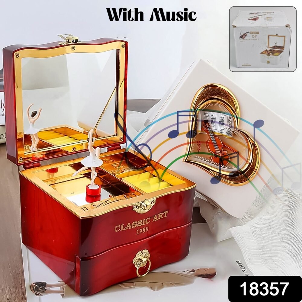 Ballerina Music Box – Hand Crank Piano & Storage |