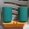 Wall Mount Toothbrush Holder – 2 Cups, Self-Adhesive | BrushedUp