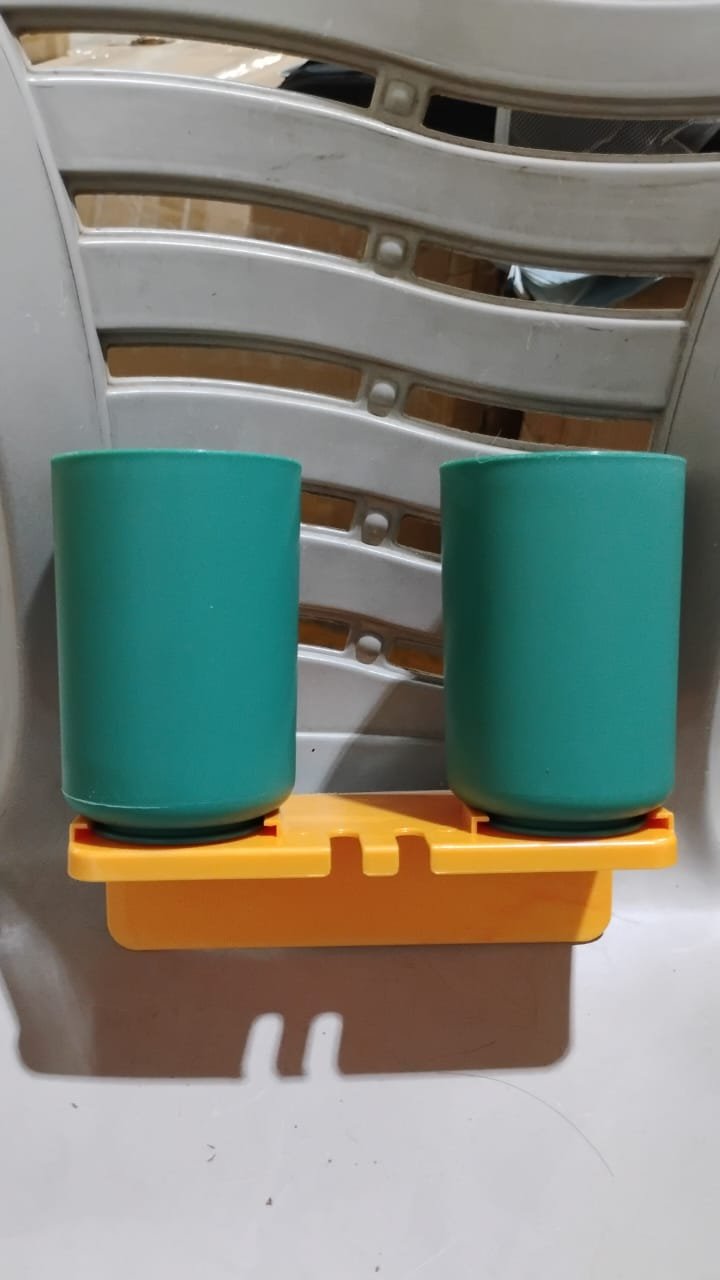 Wall Mount Toothbrush Holder – 2 Cups, Self-Adhesive | BrushedUp