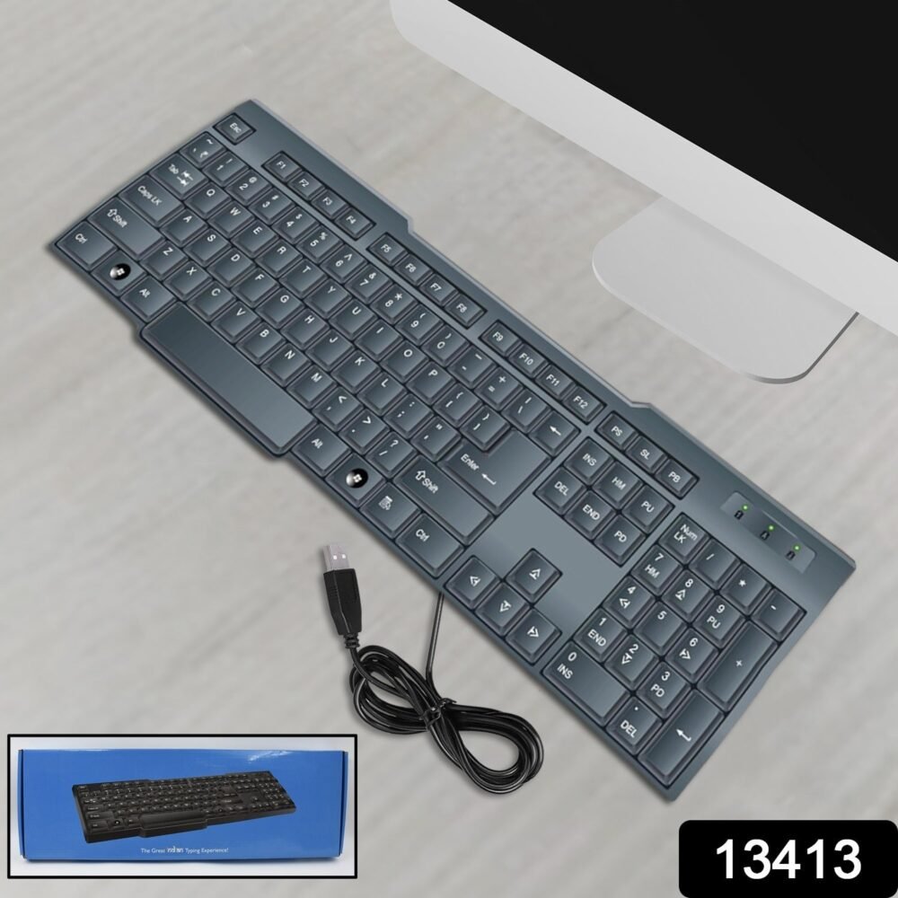 Wired USB Keyboard – Ergonomic 104 Keys for Office & Home | Indo Glow