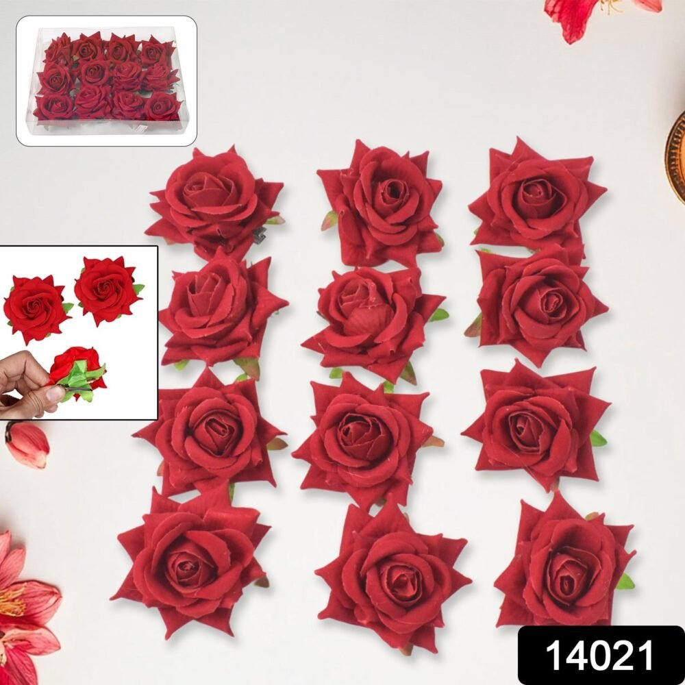 cab04f9d-853c-478d-9e12-a6b8df14818d.jpg Velvet Rose Hair Clip – Red Flower Design (12 Pcs) | Calm & Curl