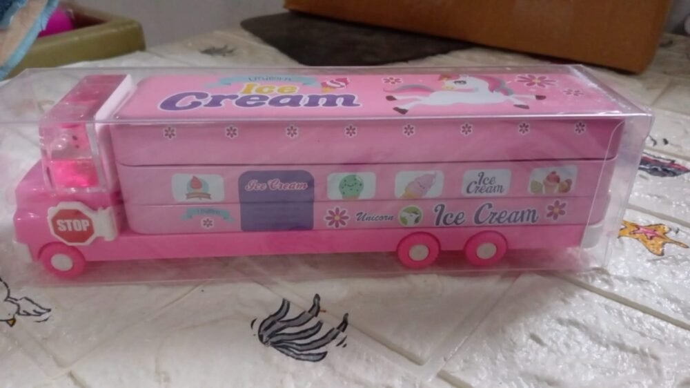 Kids Truck Pencil Case – Multi-Level Metal Double Decker | Indo Glow