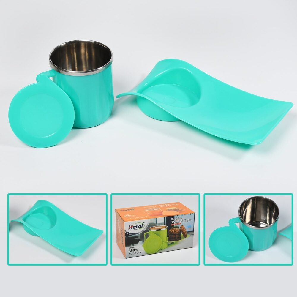 Snack Tray with Steel Cup – Multi-functional for Kids & Home | TinyTrendy