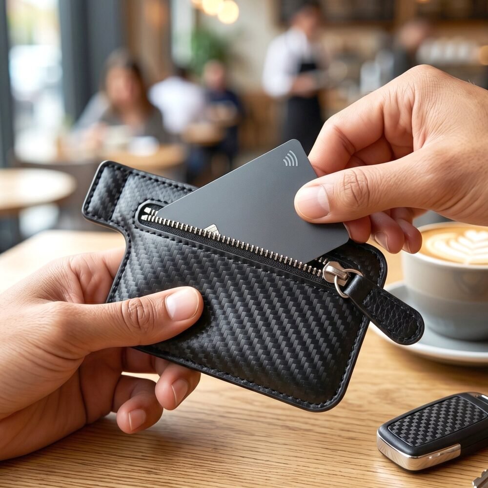 wallet-3.jpg Adhesive Card Phone Holder – Zipper Pocket Wallet | Mobiléon